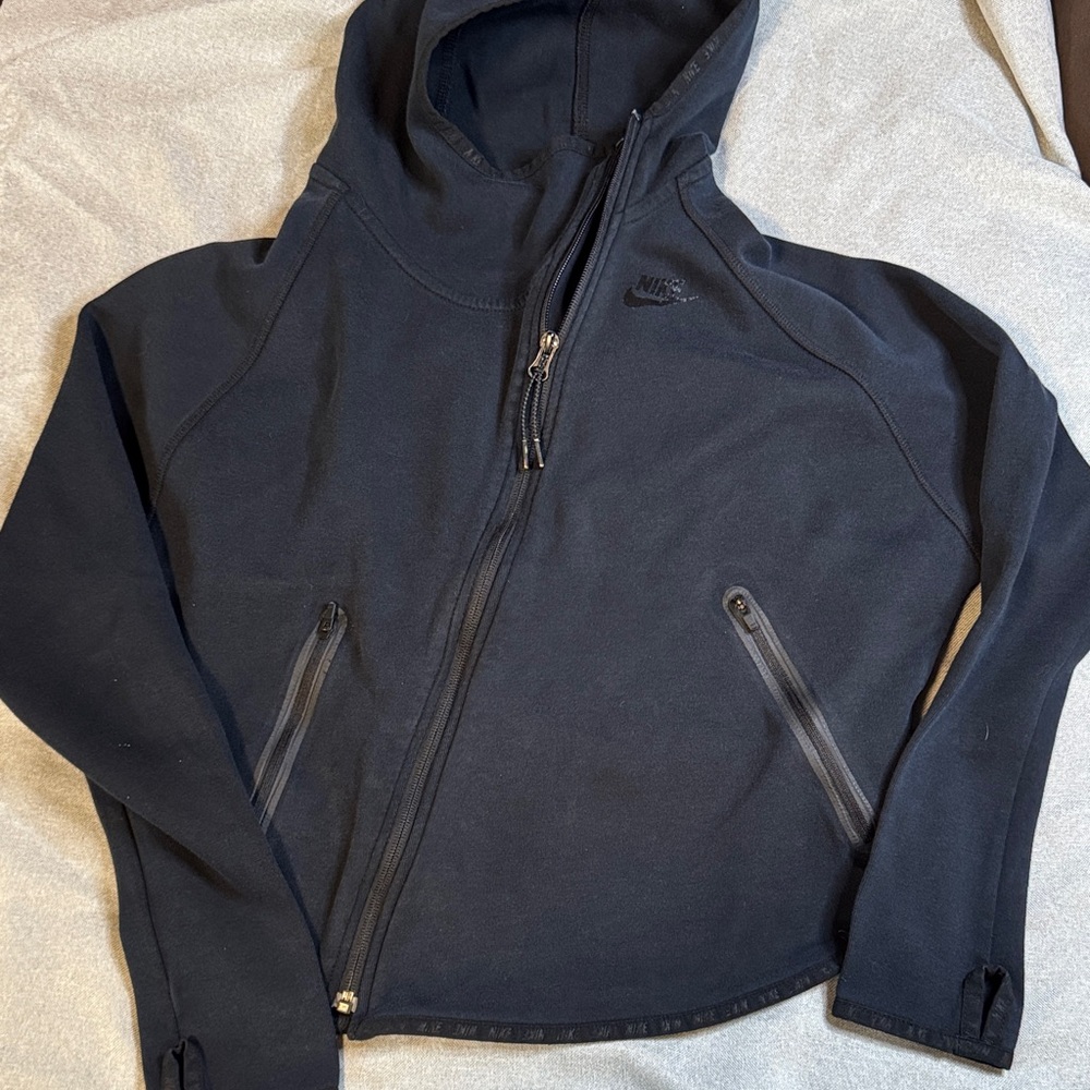 Nike womens Black Hooded Full-Zip Sweatshirt